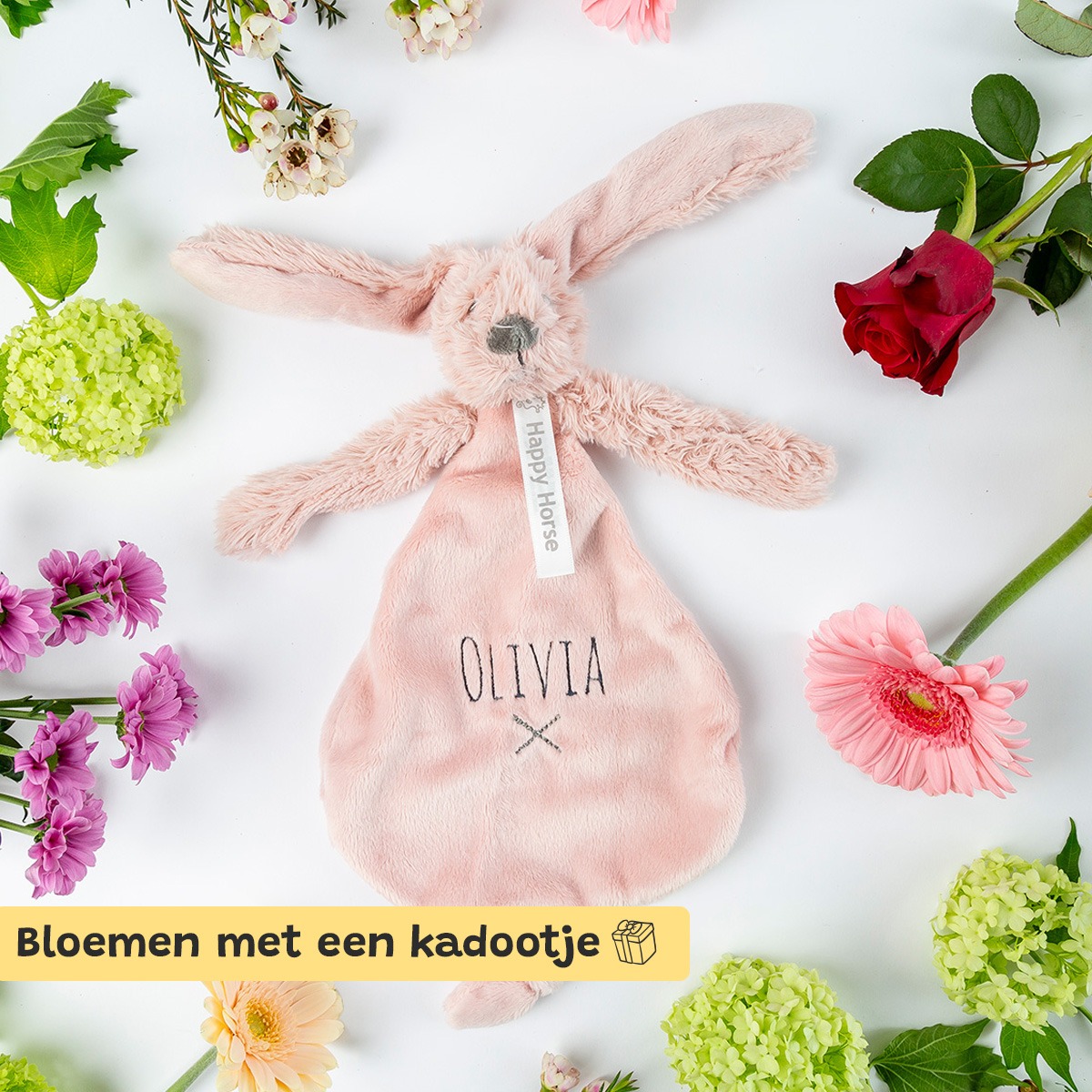 Bloemen met knuffeldoekje