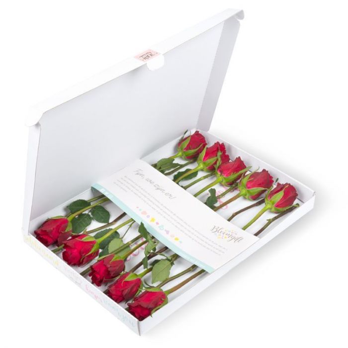 Hoeveelheid van suiker Nevelig Rode rozen laten bezorgen? | Rode brievenbus Rozen | Uniek cadeau!