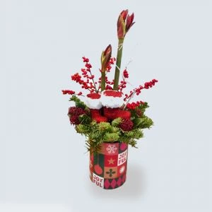 Kerstbox Joyful Christmas met kerstbloemen